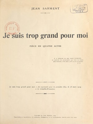 cover image of Je suis trop grand pour moi